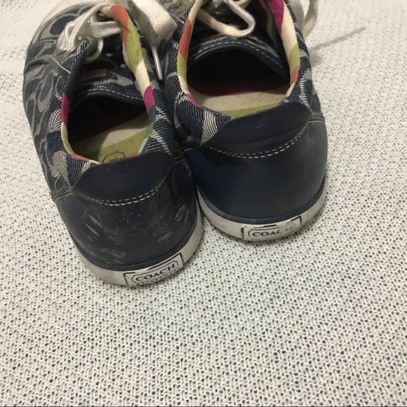 Coach Logo Black Canvas Tennis Shoes 7.5 - Picture 5 of 7